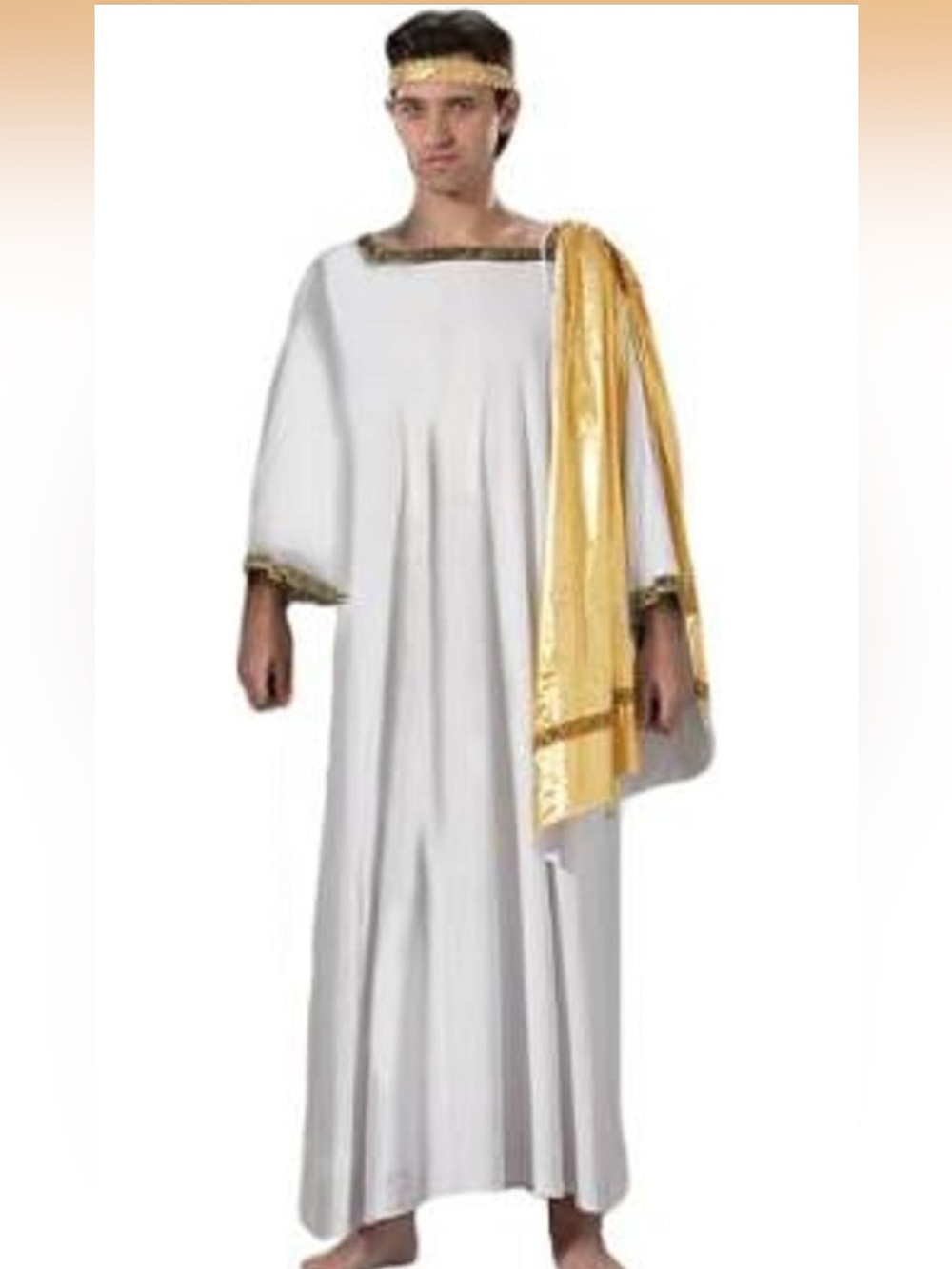 Classic White and Gold Roman Toga Costume